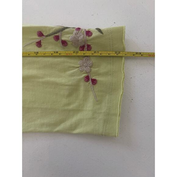 Johnny Was Los Angeles XL Embroidered Floral Tunic Top Yellow Green Cotton Boho - Picture 6 of 9